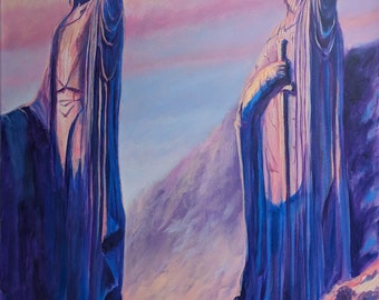 The Argonath | Original 24x36 oil painting by Aaron Long