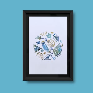 Mémoires de la mer - Linogravure - Carte