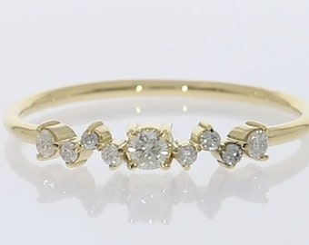 Thin 14K Gold Diamond Ring - Minimalist Promise Ring
