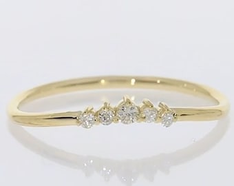 Dainty 14k Gold Diamond Ring - Minimalist Promise Ring
