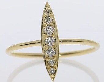 Geometric Diamond Ring - 14k Gold Pave Diamond Band