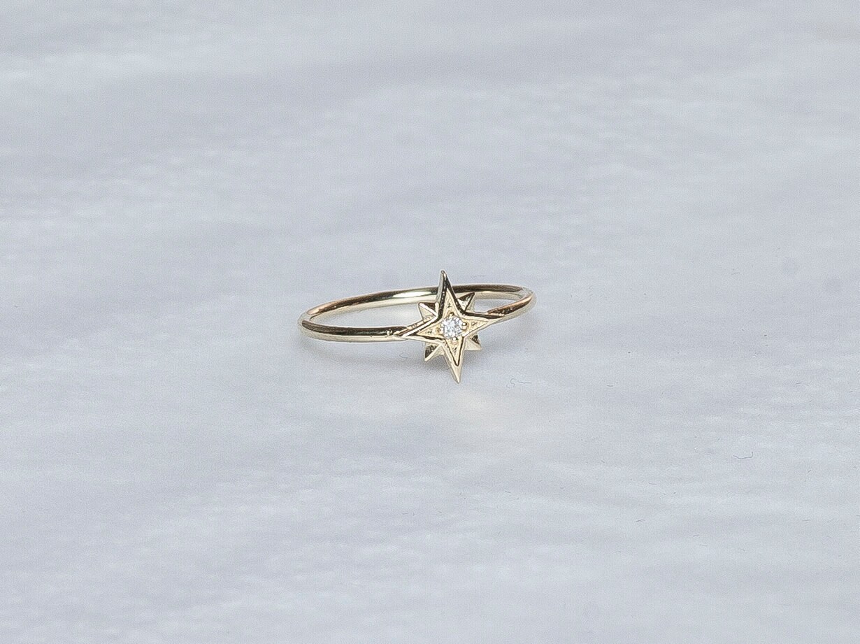 Starburst Ring Cluster Diamond Ring Minimalist Ring | Etsy