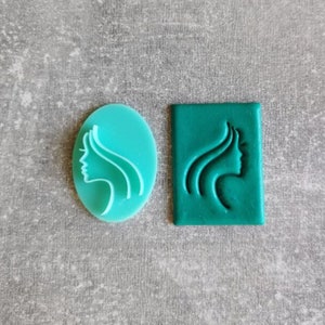 Frau Gesicht Ton Stempel, Abstraktes Gesicht Stempel, Gesicht Linie Stempel