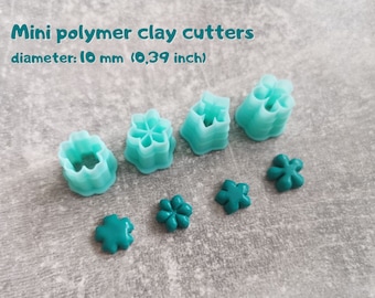 Mini 10 mm flower polymer clay cutters