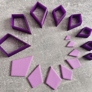 Clay Cutters set, Kite shape clay tools