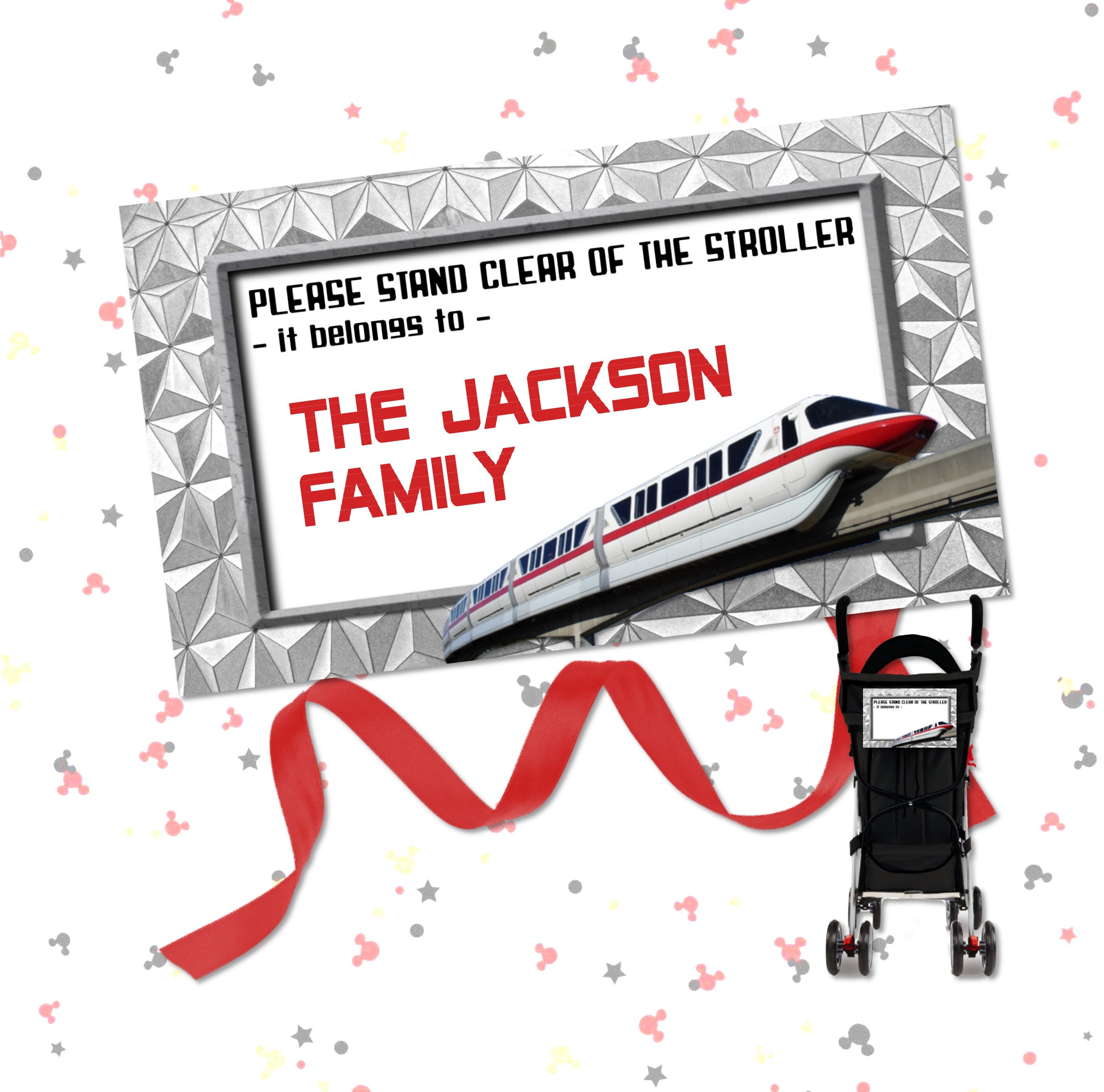 DIY Stroller Sign for Disney World Monorail Epcot Magic Etsy