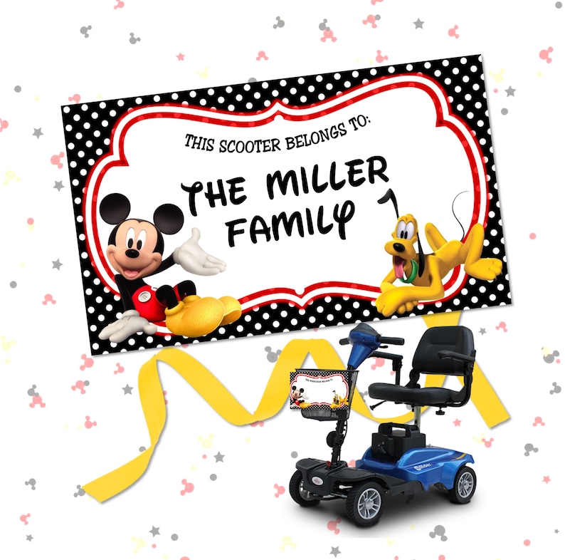DIY Scooter Sign for Disney World Mickey Mouse Pluto Classic Etsy