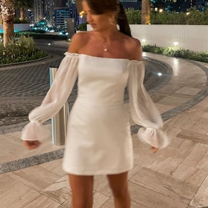 Fancy short hotsell white dress