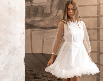 beautiful short white dresses