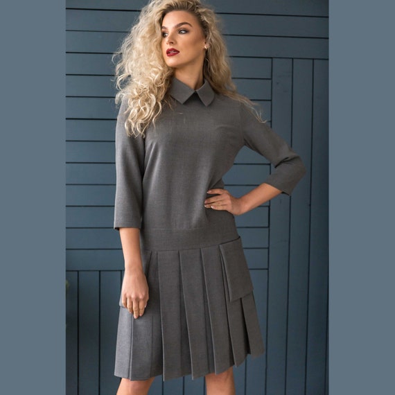 pleated work dress
