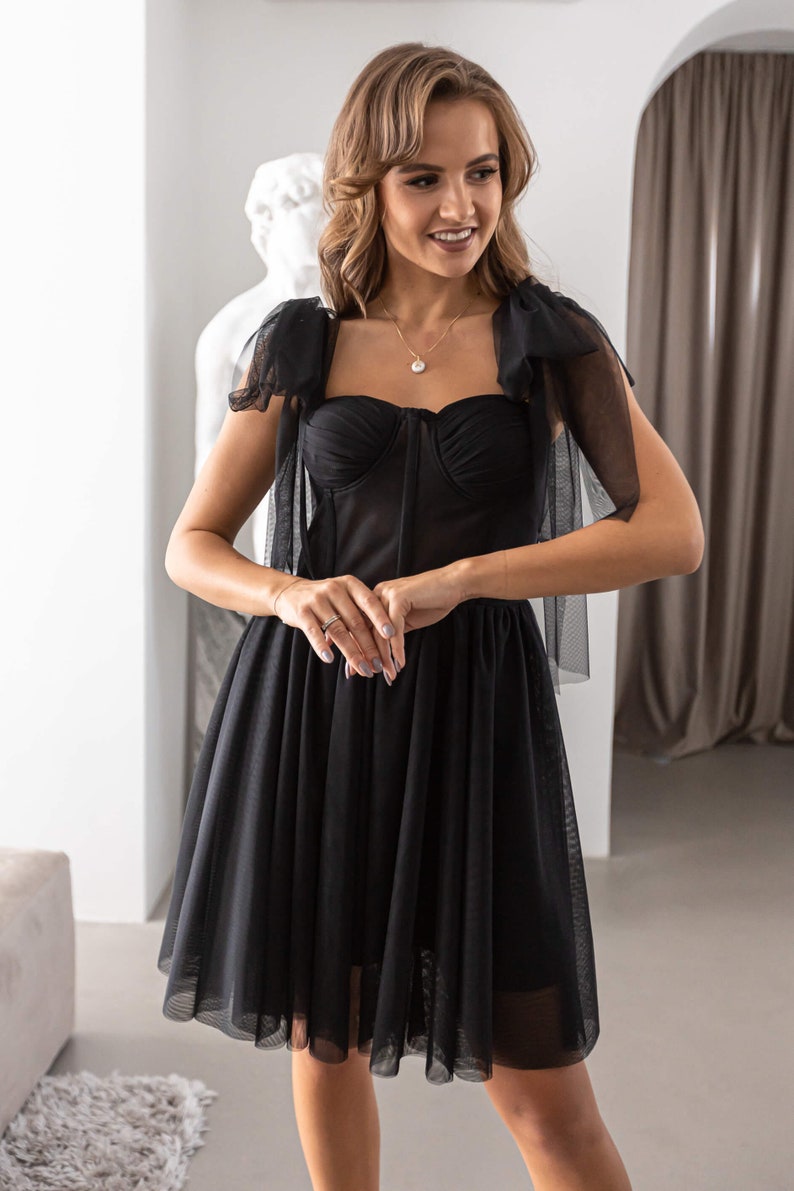 Short Tulle Dress Short Prom Dress Black Cocktail Dress - Etsy