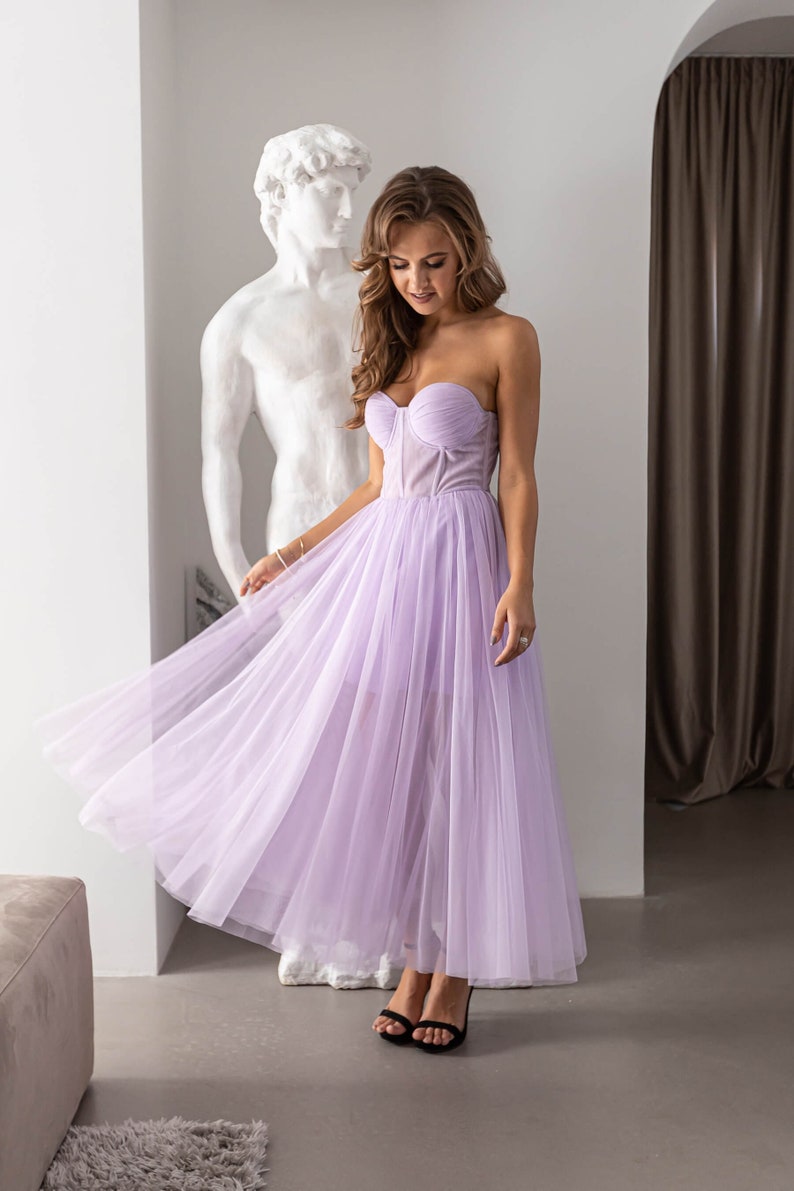 Maxi Tulle Dress, Wedding Guest Dress, Purple Dress, Bridesmaid Dress ...