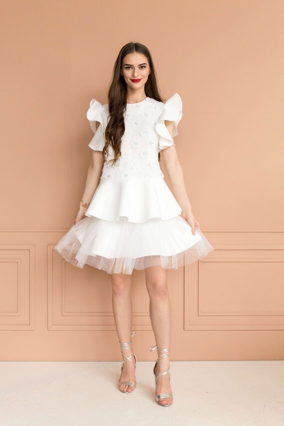 white guest wedding dress