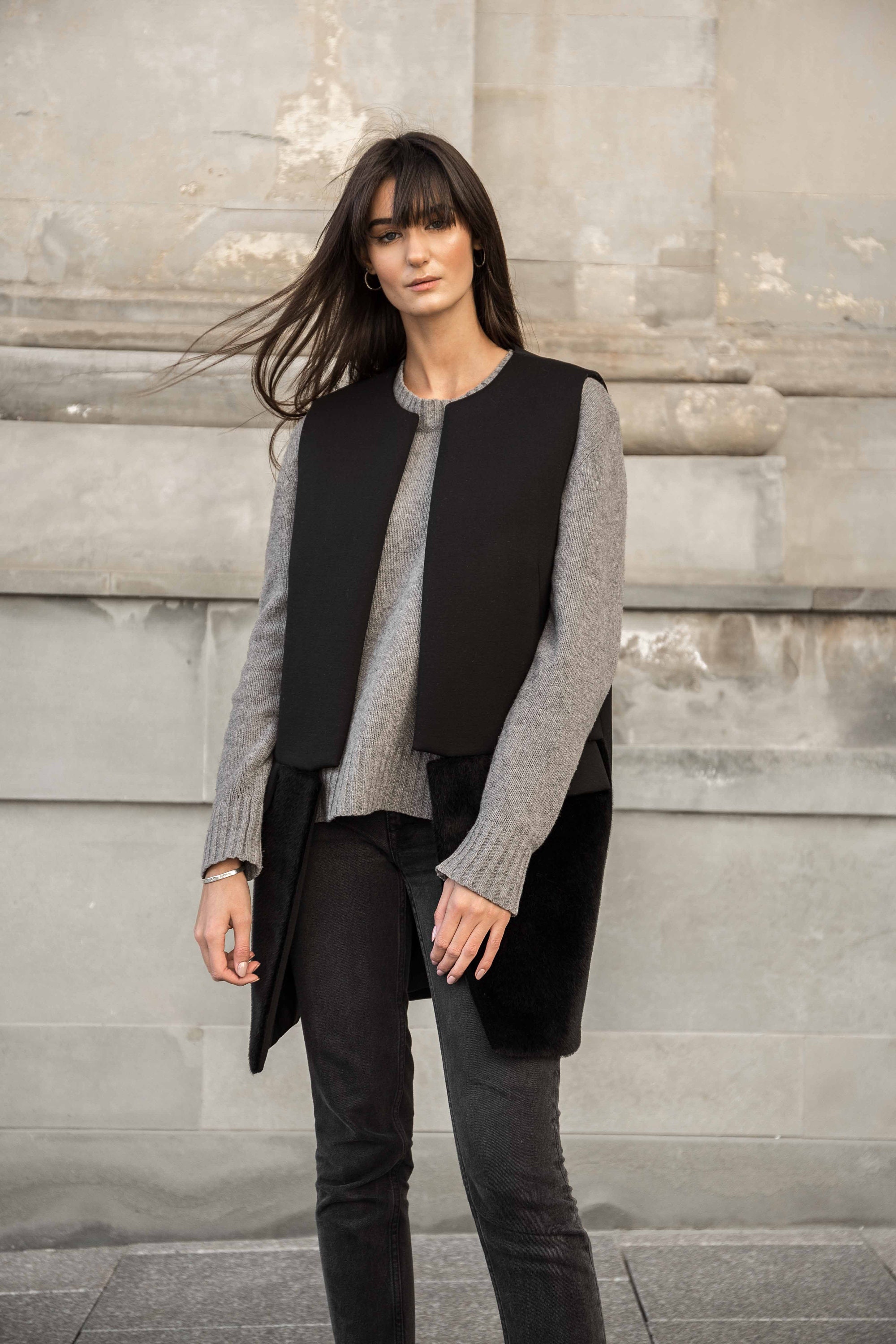Womens Long Vest Sleeveless Coat Oversize Vest Faux Fur | Etsy