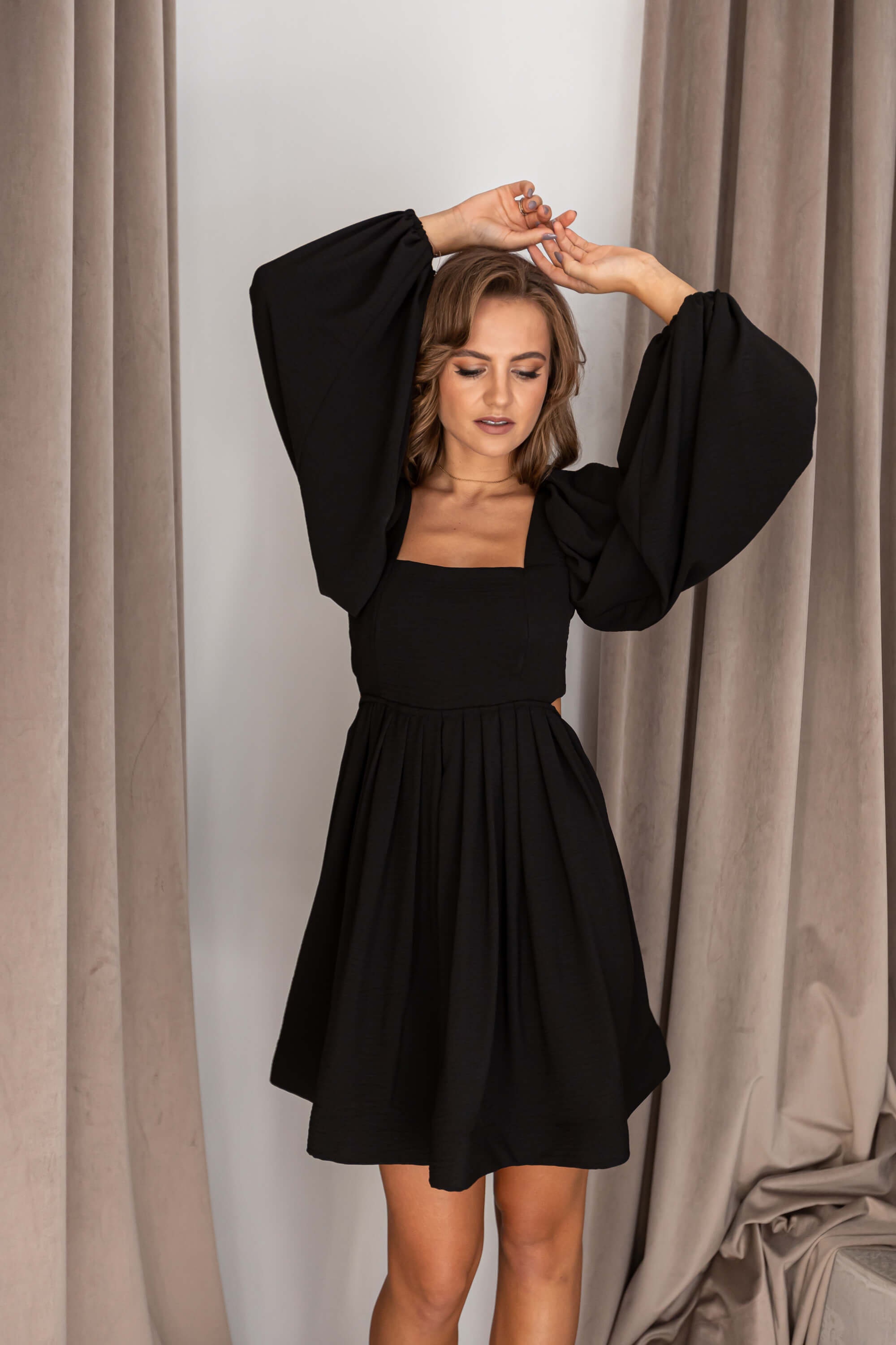 Black Cocktail Dresses for Women Wedding Guest Dress Open - Etsy