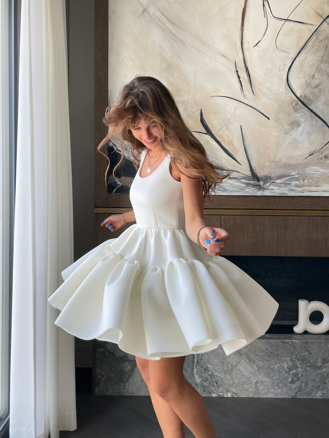 White short shop dress uk