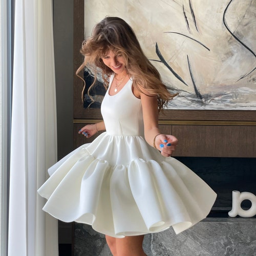 Short White Dress Short Wedding Dress White Cocktail Dress - Etsy