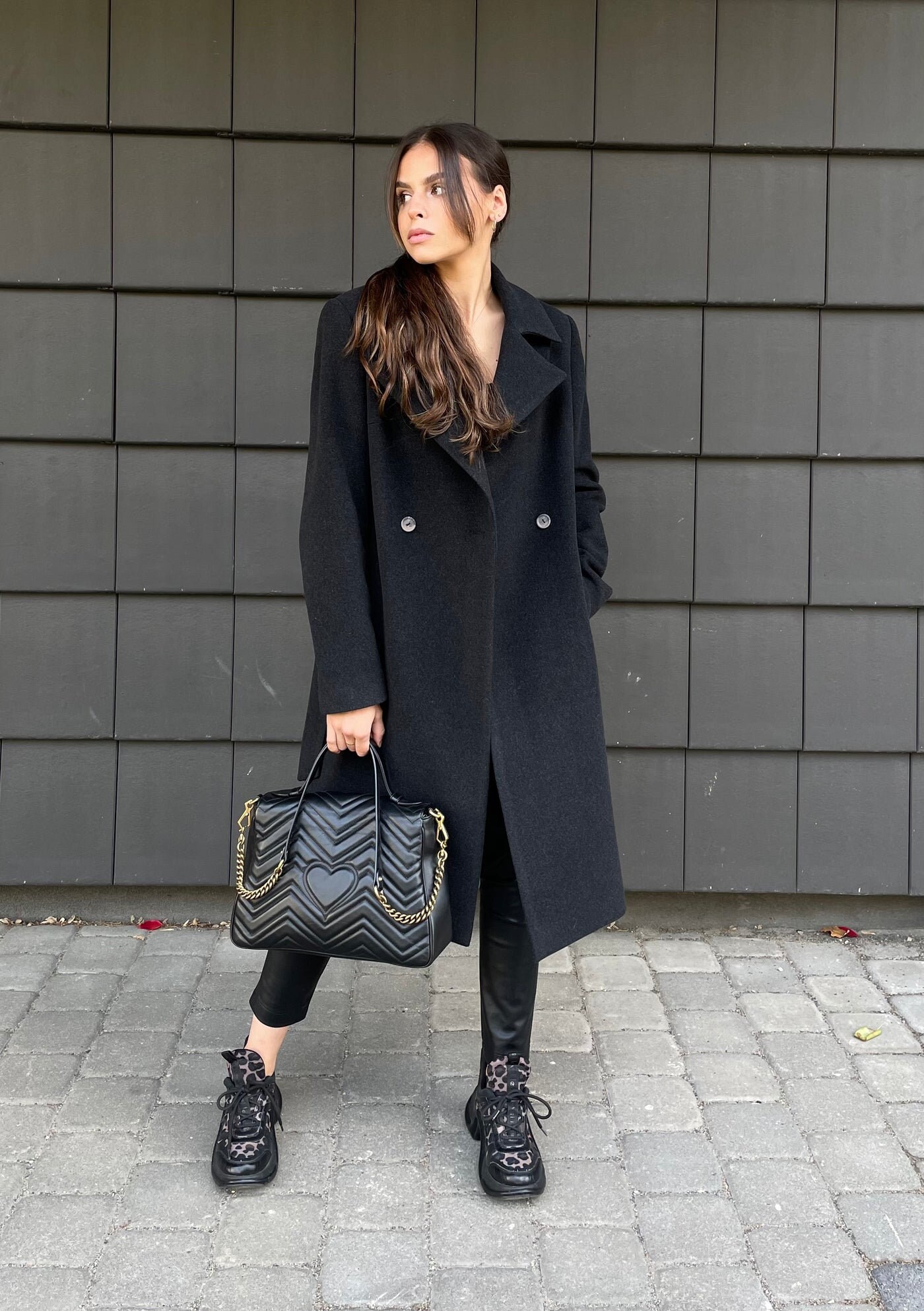 Women's masculine wool outlet coat