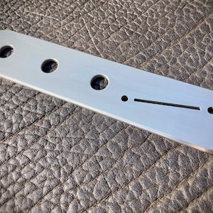 Van Dyke-Harms Telecaster Control Plate, 3-Knob, Angled Switch, Stainless Steel