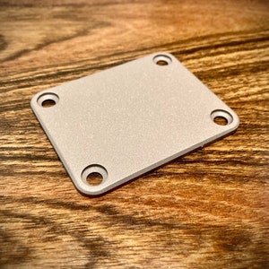 Van Dyke-Harms Extra Thick Matte Stainless Steel Neck Plate with Screws, Fits Fender-style, 4-bolt guitars