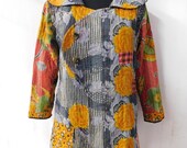 Indian Vintage Cotton Kantha Jackets Hippie Boho Fashionable Designer Ethnic Long Coat