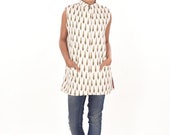 Indian Cotton Women Sleeveless Block Printed Jacket Fashionable Quilted Long Coat