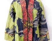 Indian Cotton Kantha Vintage Plus Size Jacket Hippie Boho Quilted Long jacket Fashionable Coat Free shipping