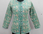 Indian Cotton Floral Print Women Short Jacket Boho Sexy Quilted Block Printed Short Coat