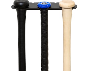 Triple Baseball Bat Wall Mount | 16-Gauge Steel Bat Rack for Baseball & Softball | Garage or Game Room