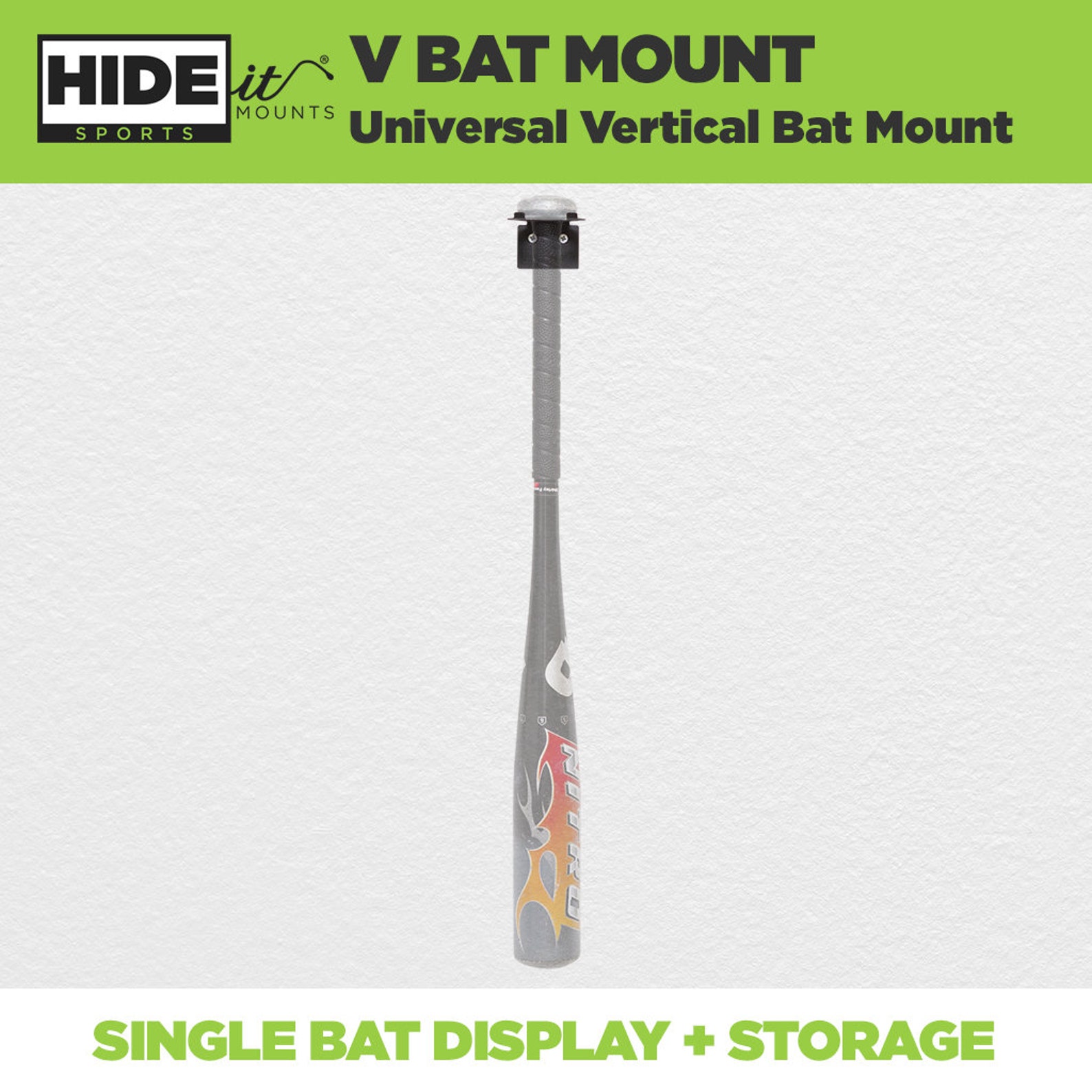 Hideit Vbat Mount Vertical Baseball Bat Mount Etsy