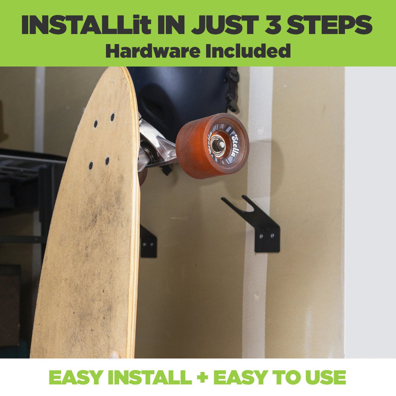 Hideit Vskate Mount Vertical Skateboard Mount Etsy
