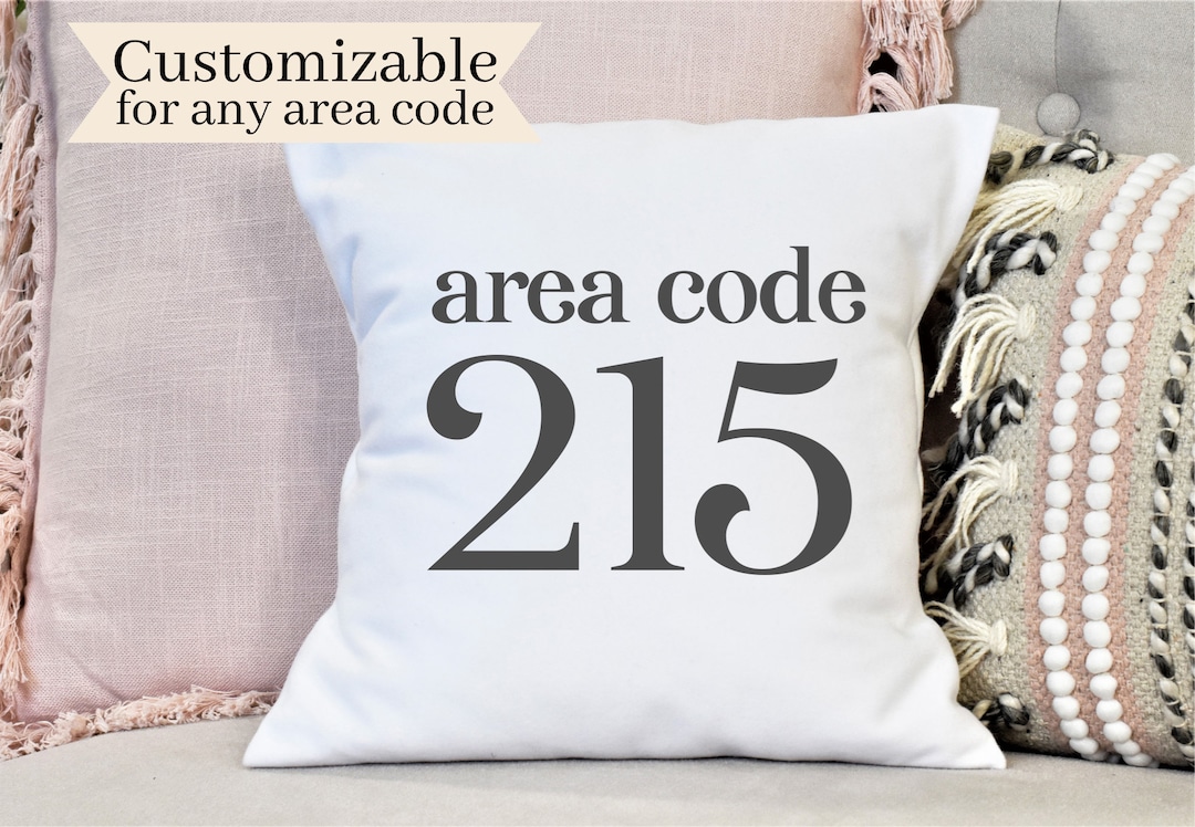 215 Area Code Pillow Cover Area Code Pillow Case Custom Pillow Cover Etsy