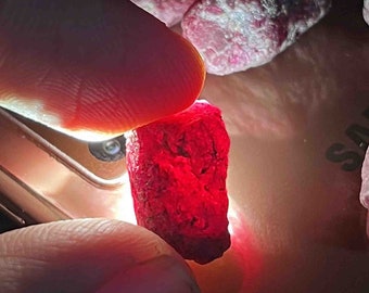Natural Red Ruby Rough Stone | Raw Transparent Lot 15–20mm