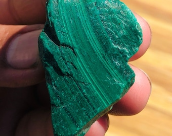 Natural Green Malachite Rough Stone | Raw Crystal Chunk 69.25g 42x27x26mm