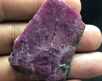 Raw Natural Ruby Slice | Healing Crystal Ruby for Jewelry, Decor & Energy 118.7CT 46x36x6MM