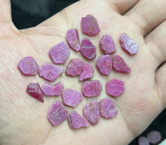 Unpolished Ruby Rough Lot | Natural Red Corundum 12–14mm - Etsy
