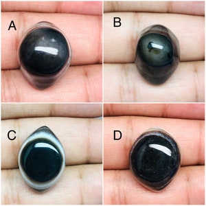 Prachtige kwaliteit, natuurlijke gestreepte aqeeq-oogedelsteen, handgepolijst, designer oogcabochon, genezende losse aqeeq-steen voor het maken van sieraden voor het maken van sieraden