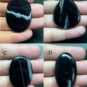 Loses Aqeeq Auge für die Schmuckherstellung, ausgezeichnete Qualität, natürlicher schwarzer Sulemani Aqeeq Cabochon, glatter handpolierter Designer Achat Edelstein,