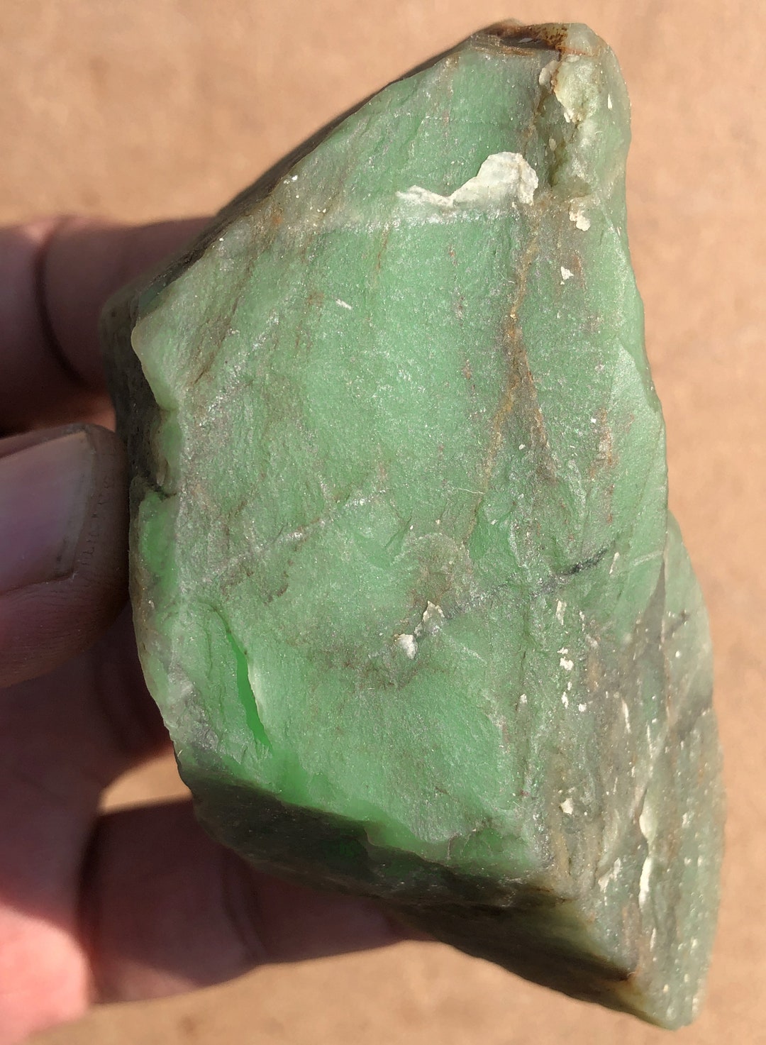 Natural Jade Gemstone Rough, Jade Chakra Protection, Bright Green Color