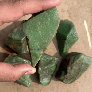 Natural Jade Crystal Rough Stones Lot | Healing Jade Crystals & Minerals | Mixed Sizes 70-90MM for Jewelry, Craft Feng Shui | Raw Green Jade