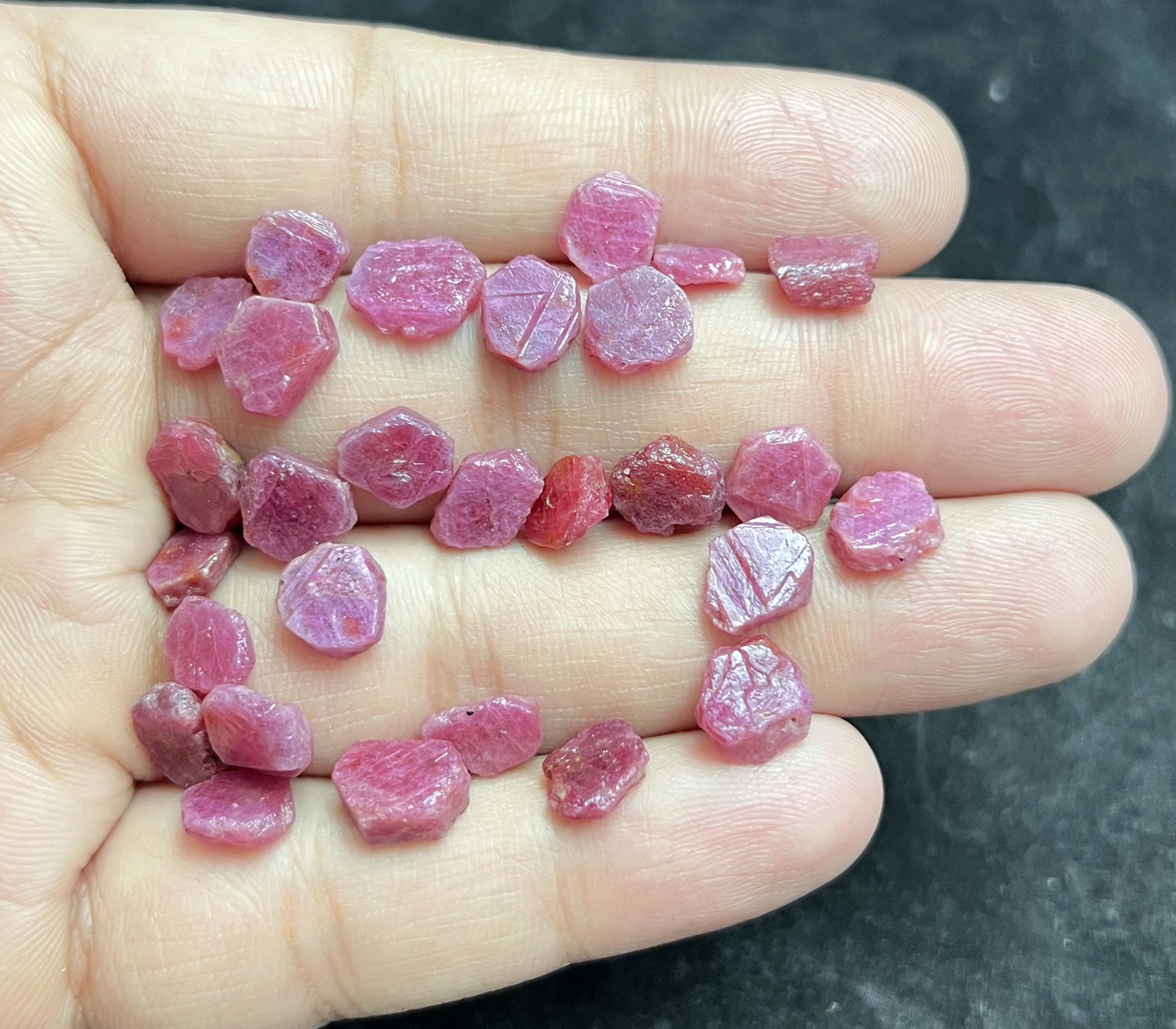 Unpolished Natural Ruby Rough Lot | Raw Red Corundum 8-10mm - Etsy