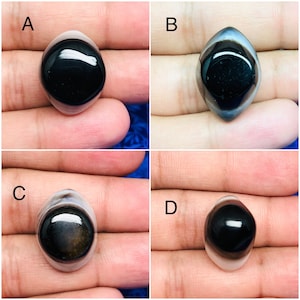 Prachtige natuurlijke gestreepte Aqeeq-oog edelsteen cabochon, handgemaakte designer blauw oog, sieraden maken oog, losse Aqeeq, genezend oog, AAA-kwaliteit