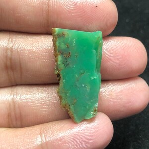 Apple Green Chrysoprase Slice 32.9CT - Healing Crystal | AAA Natural Gemstone For Jewelry & Lapidary 32x17x9MM