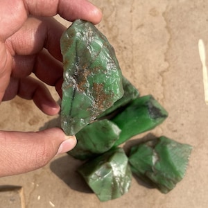 Bulk Lot of Natural Green Jade Rough | High Energy Healing Jade Crystal & Mineral | Raw Jade for Jewelry, Collection, Decor | Sizes 60-70MM