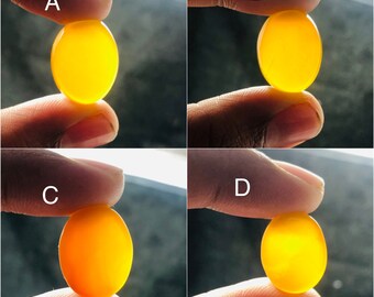 Beautiful Yellow Yemeni Aqeeq Cabochon, Smooth Hand-Polished, Designer Yemeni Agate Gemstone, Ring Jewelry Making, Both Size Flat Cabochon,