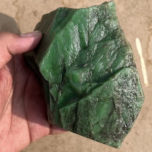 Massive 1070G Natural Green Jade Rough | Powerful Healing Crystal & Mineral | Raw Jade for Jewelry, Feng Shui And Decor | Size 120x90x65MM