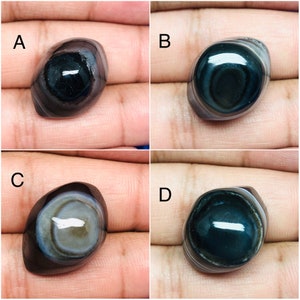 Aqeeq in de uitverkoop, natuurlijke gestreepte Aqeeq-oog cabochon, handgemaakte designer blauw oog, uitstekende kwaliteit, losse Aqeeq-edelsteen voor het maken van sieraden,