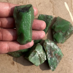 Assorted Sizes 50-60MM | Natural Green Jade Rough Lot | Powerful Healing Jade Crystal | Raw Jade for Jewelry, Feng Shui & Spiritual Decor