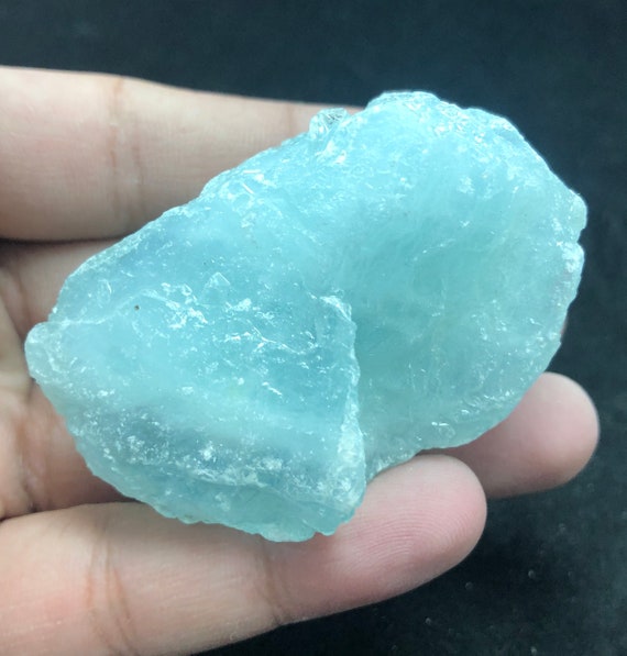 27 Ct. Natural Rough Raw Aqua Sky Aquamarine Stone for Tumbling, 並行輸入品