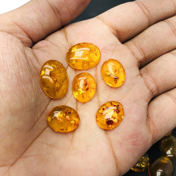 Beautiful Baltic Amber Gemstone Cabochon, Smooth Polished, Designer Amber Mixed Lot, Excellent AAA Making, Amber For Jewelry Making, 21x16MM